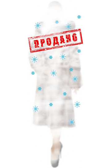 Шуба из мутона светло-коричневого цвета с норковой отделкой